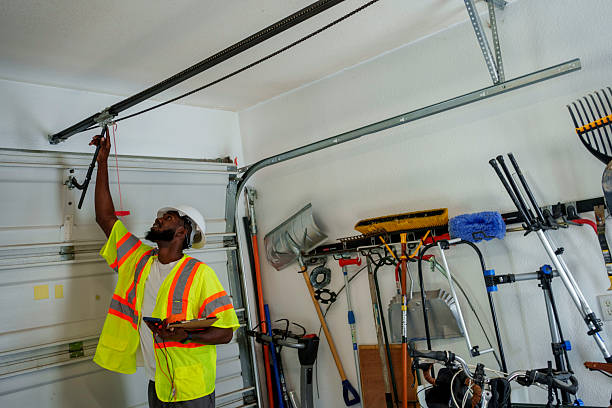 Professional Garage Door Panel Replacement technician working in Browns Lake, WI